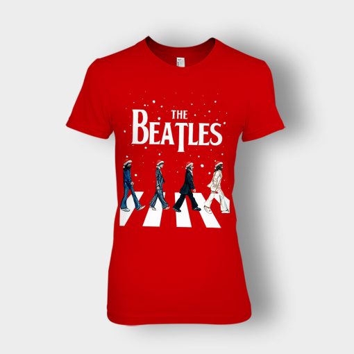 The-Beatles-Golden-Slumbers-Christmas-Ladies-T-Shirt-Red