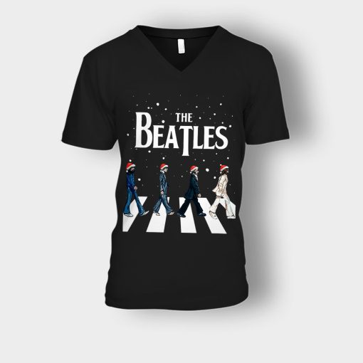 The-Beatles-Golden-Slumbers-Christmas-Unisex-V-Neck-T-Shirt-Black