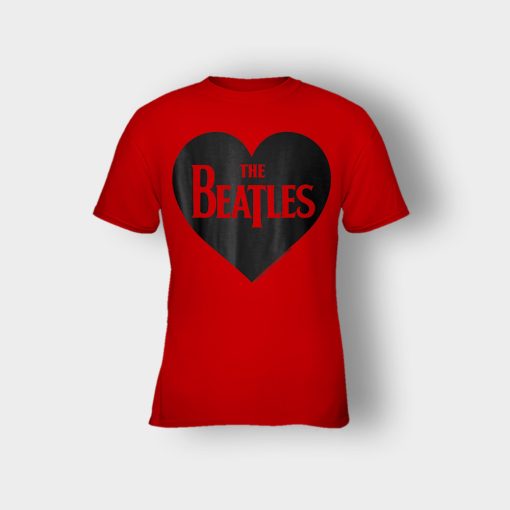 The-Beatles-Heart-Love-The-Beatles-Kids-T-Shirt-Red