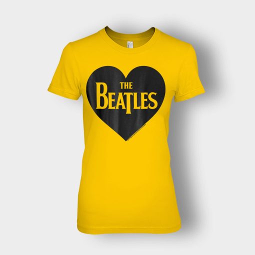 The-Beatles-Heart-Love-The-Beatles-Ladies-T-Shirt-Gold