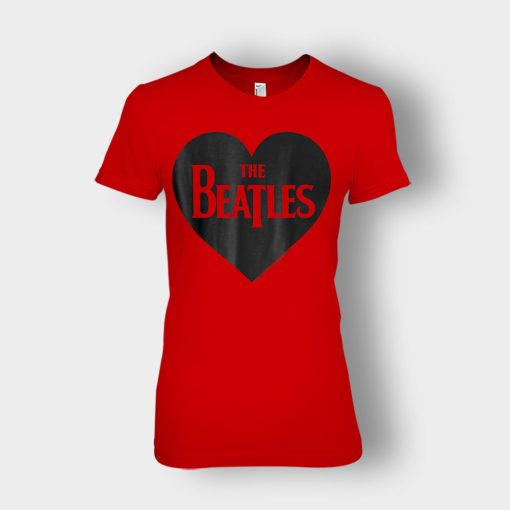 The-Beatles-Heart-Love-The-Beatles-Ladies-T-Shirt-Red