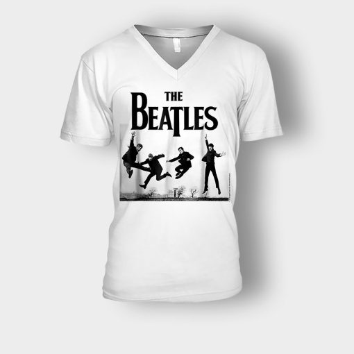 The-Beatles-Jump-at-Sefton-Park-Unisex-V-Neck-T-Shirt-White