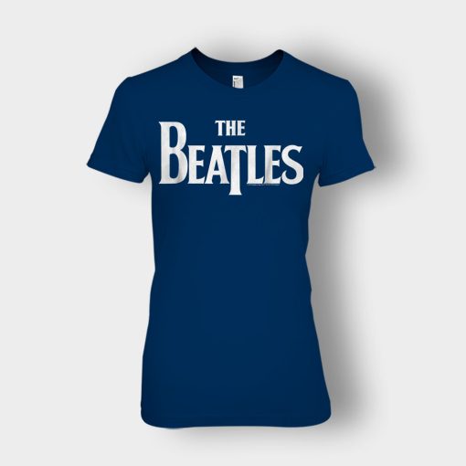 The-Beatles-Logo-Ladies-T-Shirt-Navy