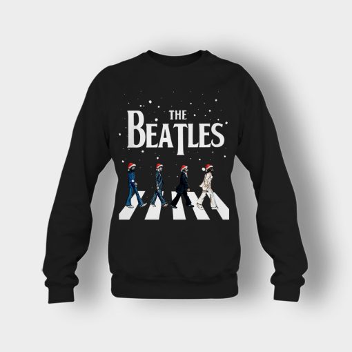 The-Beatles-Santa-abbey-road-Star-Trek-Tribute-Christmas-Crewneck-Sweatshirt-Black