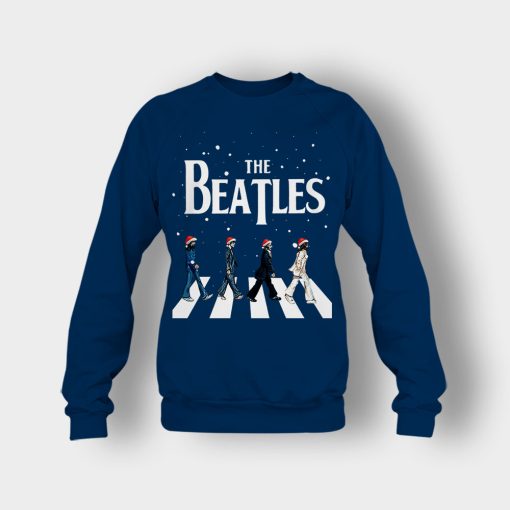The-Beatles-Santa-abbey-road-Star-Trek-Tribute-Christmas-Crewneck-Sweatshirt-Navy