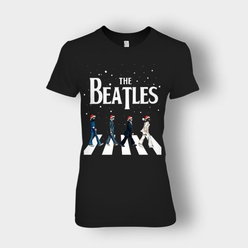 The-Beatles-Santa-abbey-road-Star-Trek-Tribute-Christmas-Ladies-T-Shirt-Black
