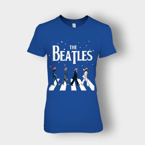 The-Beatles-Santa-abbey-road-Star-Trek-Tribute-Christmas-Ladies-T-Shirt-Royal