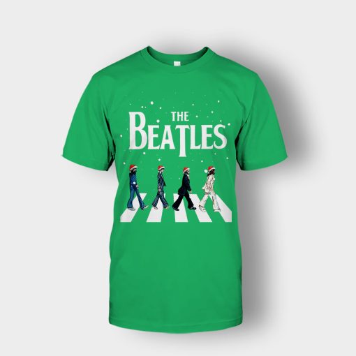 The-Beatles-Santa-abbey-road-Star-Trek-Tribute-Christmas-Unisex-T-Shirt-Irish-Green