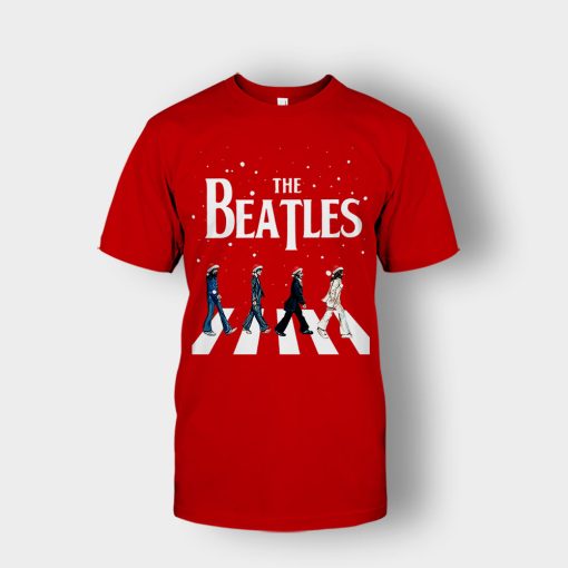 The-Beatles-Santa-abbey-road-Star-Trek-Tribute-Christmas-Unisex-T-Shirt-Red