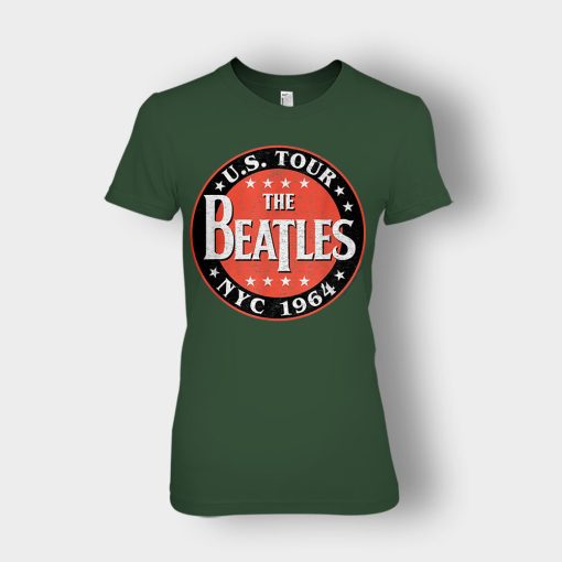 The-Beatles-US-Tour-NYC-1964-Ladies-T-Shirt-Forest