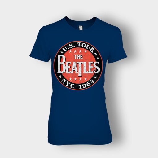 The-Beatles-US-Tour-NYC-1964-Ladies-T-Shirt-Navy