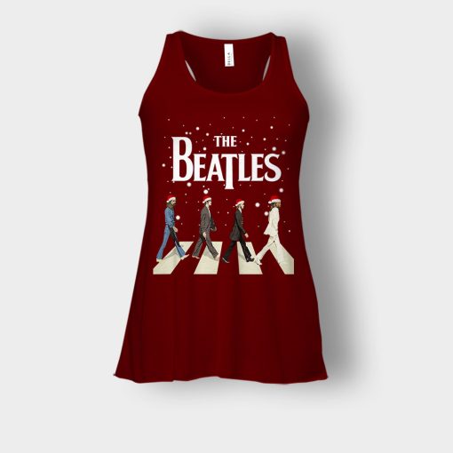 The-Beatles-Walking-Across-Abbey-Road-Christmas-Bella-Womens-Flowy-Tank-Maroon