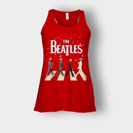 The-Beatles-Walking-Across-Abbey-Road-Christmas-Bella-Womens-Flowy-Tank-Red