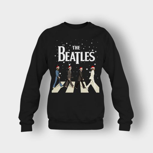 The-Beatles-Walking-Across-Abbey-Road-Christmas-Crewneck-Sweatshirt-Black