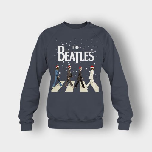The-Beatles-Walking-Across-Abbey-Road-Christmas-Crewneck-Sweatshirt-Dark-Heather