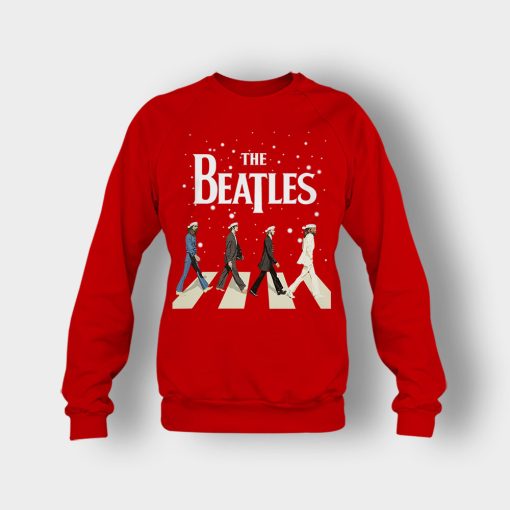 The-Beatles-Walking-Across-Abbey-Road-Christmas-Crewneck-Sweatshirt-Red
