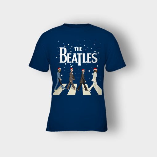 The-Beatles-Walking-Across-Abbey-Road-Christmas-Kids-T-Shirt-Navy