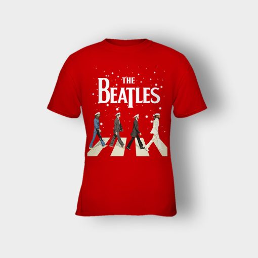 The-Beatles-Walking-Across-Abbey-Road-Christmas-Kids-T-Shirt-Red