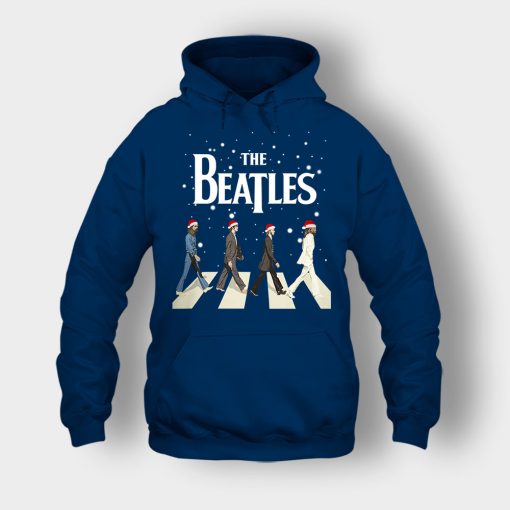 The-Beatles-Walking-Across-Abbey-Road-Christmas-Unisex-Hoodie-Navy