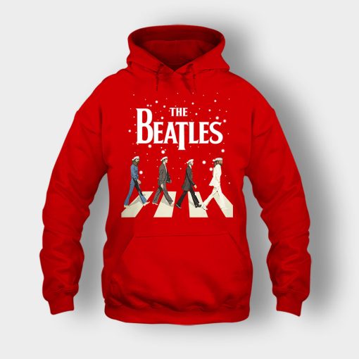 The-Beatles-Walking-Across-Abbey-Road-Christmas-Unisex-Hoodie-Red