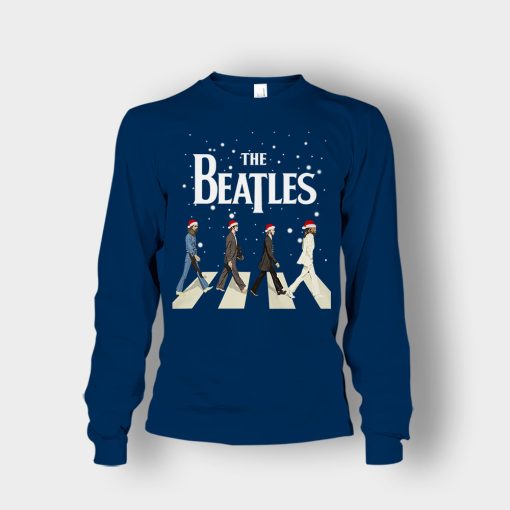The-Beatles-Walking-Across-Abbey-Road-Christmas-Unisex-Long-Sleeve-Navy