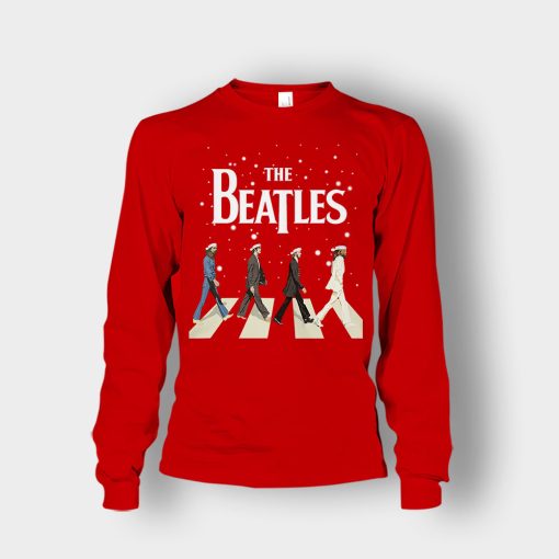 The-Beatles-Walking-Across-Abbey-Road-Christmas-Unisex-Long-Sleeve-Red