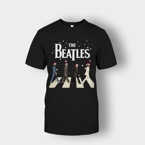The-Beatles-Walking-Across-Abbey-Road-Christmas-Unisex-T-Shirt-Black