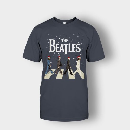 The-Beatles-Walking-Across-Abbey-Road-Christmas-Unisex-T-Shirt-Dark-Heather