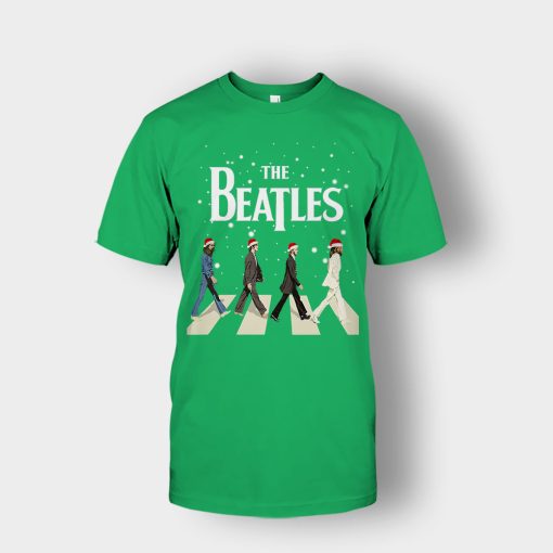 The-Beatles-Walking-Across-Abbey-Road-Christmas-Unisex-T-Shirt-Irish-Green