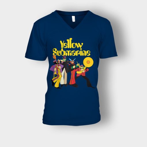 The-Beatles-Yellow-Submarine-Party-Unisex-V-Neck-T-Shirt-Navy