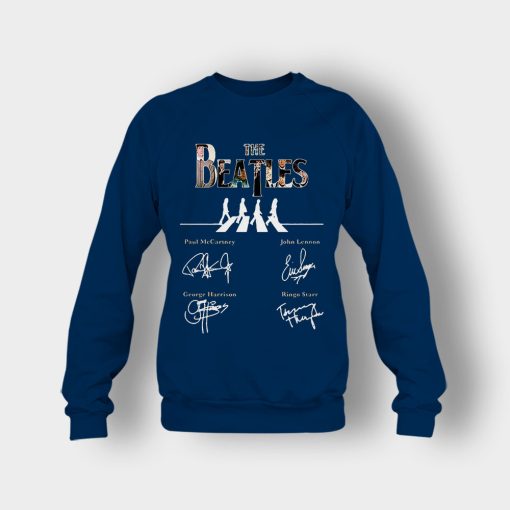 The-Beatles-abbey-road-signature-Crewneck-Sweatshirt-Navy