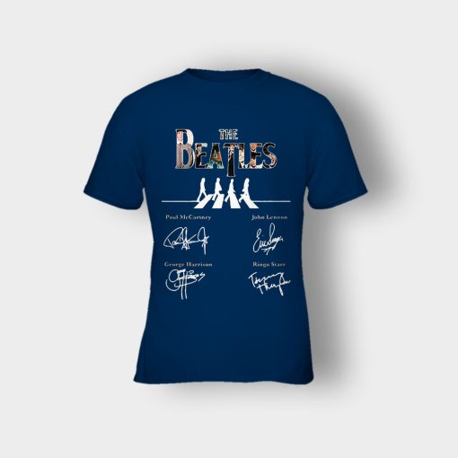 The-Beatles-abbey-road-signature-Kids-T-Shirt-Navy
