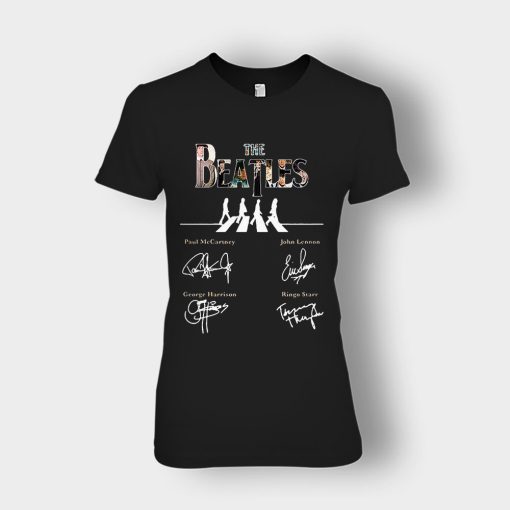 The-Beatles-abbey-road-signature-Ladies-T-Shirt-Black