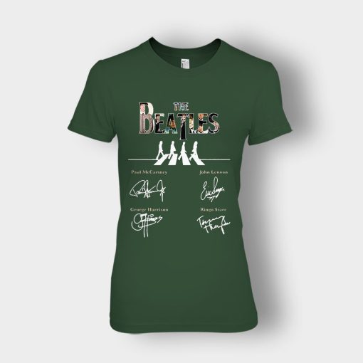 The-Beatles-abbey-road-signature-Ladies-T-Shirt-Forest