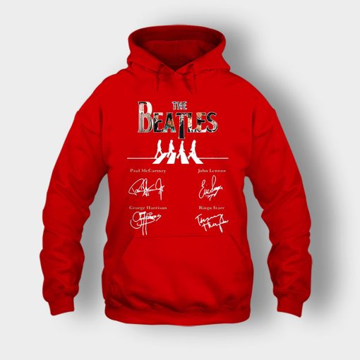 The-Beatles-abbey-road-signature-Unisex-Hoodie-Red