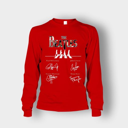 The-Beatles-abbey-road-signature-Unisex-Long-Sleeve-Red