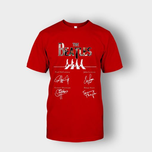 The-Beatles-abbey-road-signature-Unisex-T-Shirt-Red