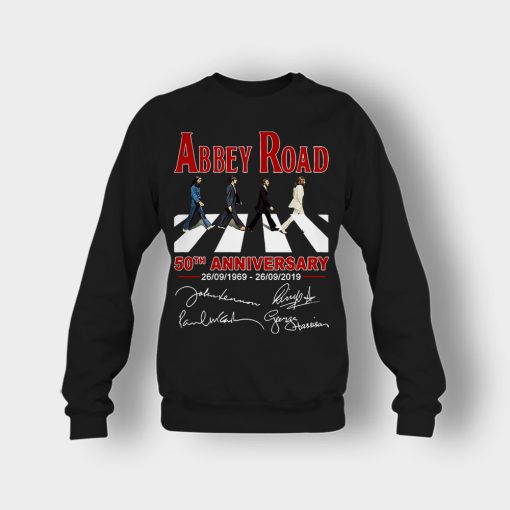 The-Beatles-album-Abbey-Road-50th-Anniversary-1969-2019-Crewneck-Sweatshirt-Black