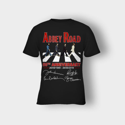 The-Beatles-album-Abbey-Road-50th-Anniversary-1969-2019-Kids-T-Shirt-Black
