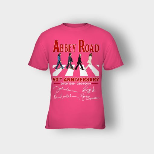 The-Beatles-album-Abbey-Road-50th-Anniversary-1969-2019-Kids-T-Shirt-Heliconia