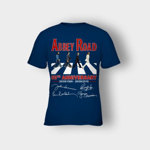The-Beatles-album-Abbey-Road-50th-Anniversary-1969-2019-Kids-T-Shirt-Navy