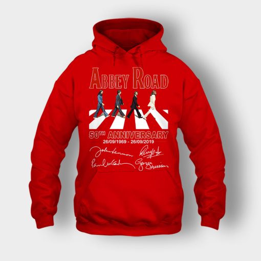 The-Beatles-album-Abbey-Road-50th-Anniversary-1969-2019-Unisex-Hoodie-Red