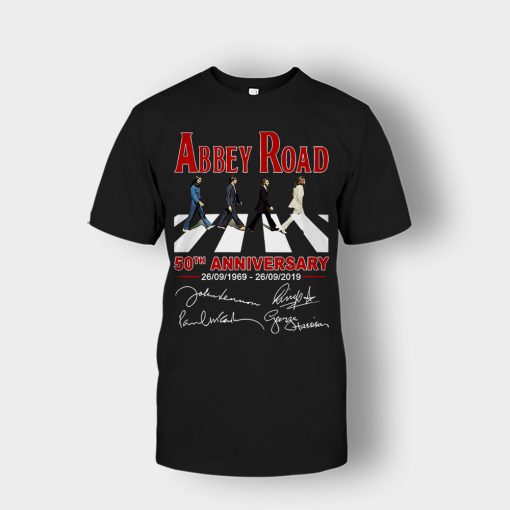 The-Beatles-album-Abbey-Road-50th-Anniversary-1969-2019-Unisex-T-Shirt-Black