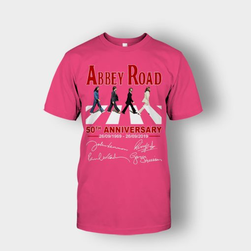 The-Beatles-album-Abbey-Road-50th-Anniversary-1969-2019-Unisex-T-Shirt-Heliconia