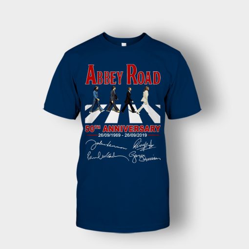 The-Beatles-album-Abbey-Road-50th-Anniversary-1969-2019-Unisex-T-Shirt-Navy