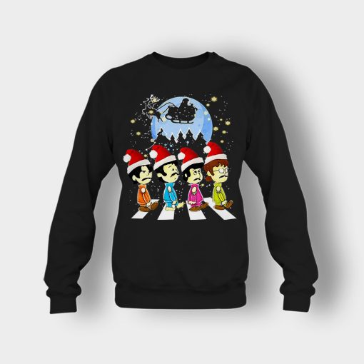 The-Beatles-crossing-street-Christmas-Crewneck-Sweatshirt-Black