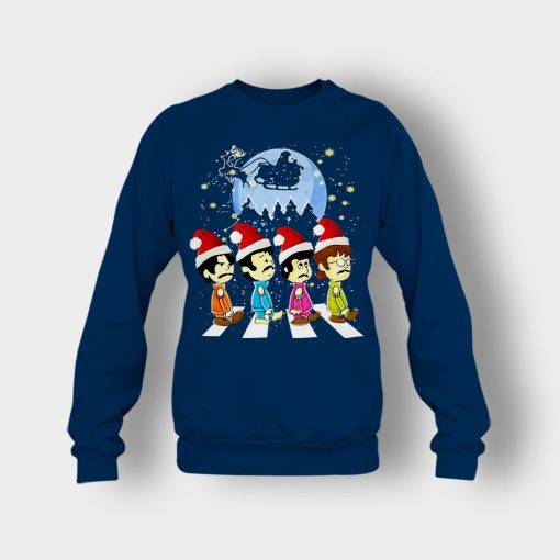 The-Beatles-crossing-street-Christmas-Crewneck-Sweatshirt-Navy