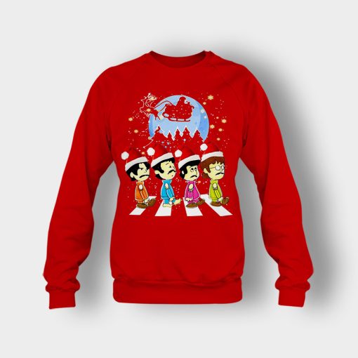 The-Beatles-crossing-street-Christmas-Crewneck-Sweatshirt-Red