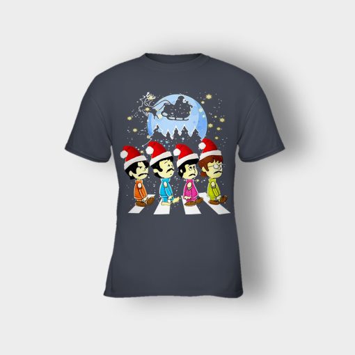 The-Beatles-crossing-street-Christmas-Kids-T-Shirt-Dark-Heather