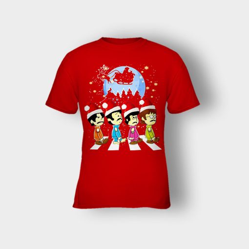 The-Beatles-crossing-street-Christmas-Kids-T-Shirt-Red
